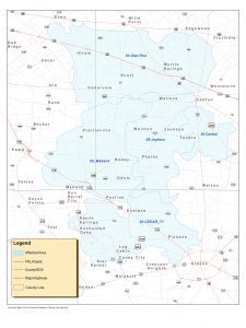 Map of outage area for January 6 2020